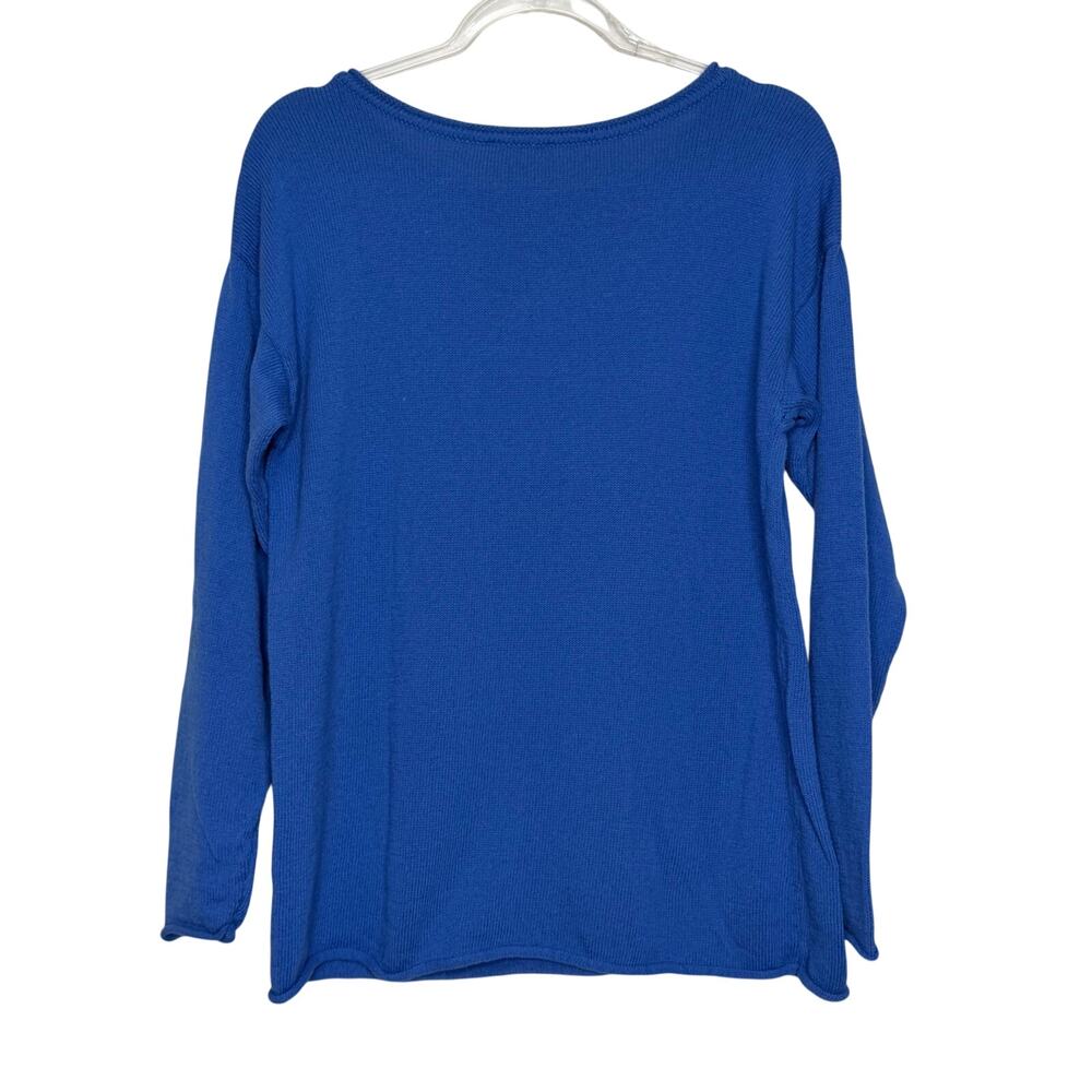 BELLE KIM GRAVEL Come Sail Away Sailboat Sweater Boat Neck Blue White Womens S - Picture 5 of 8